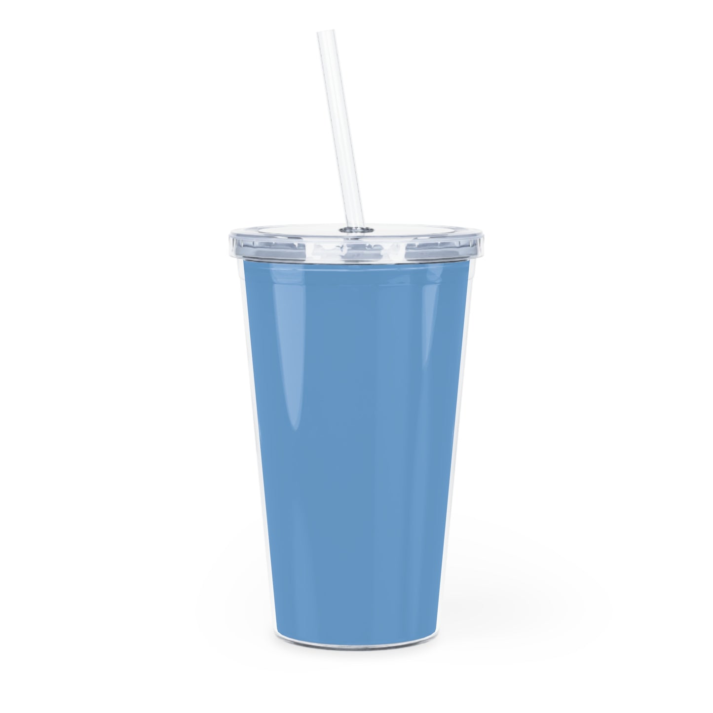 Plastic Tumbler with Straw (Light Blue)