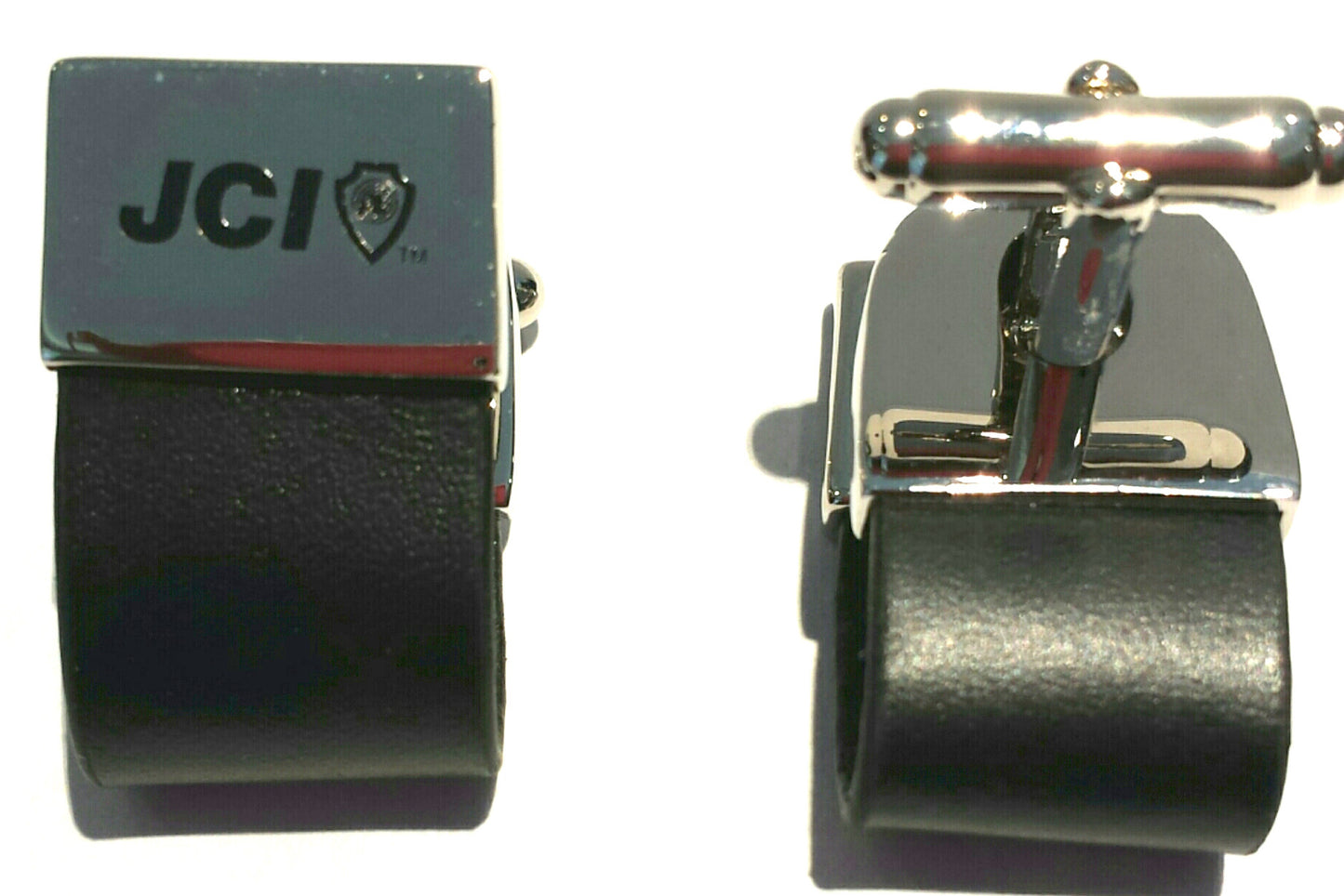 Leather & Silver Cufflinks