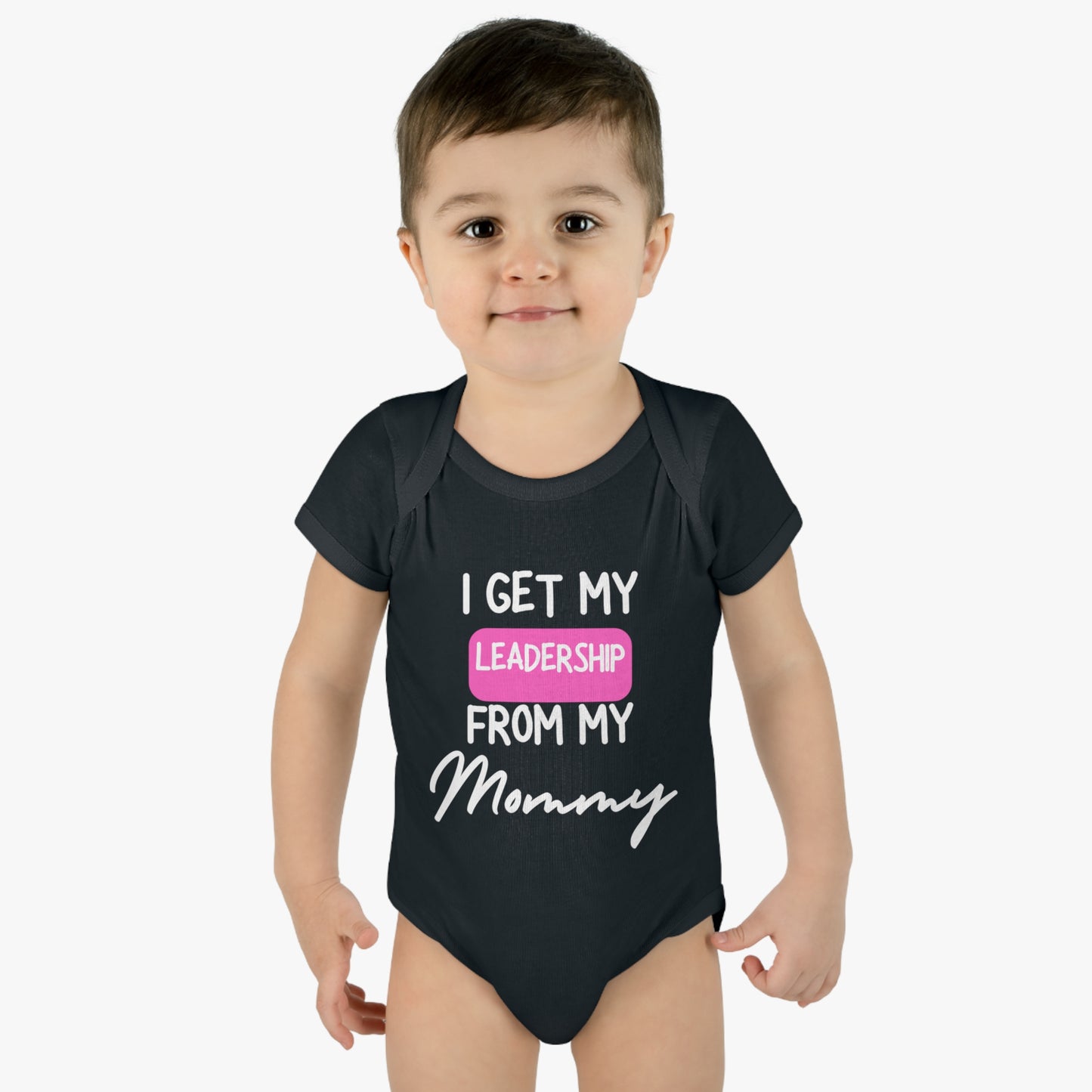 Infant Baby Rib Bodysuit (LM/Black)