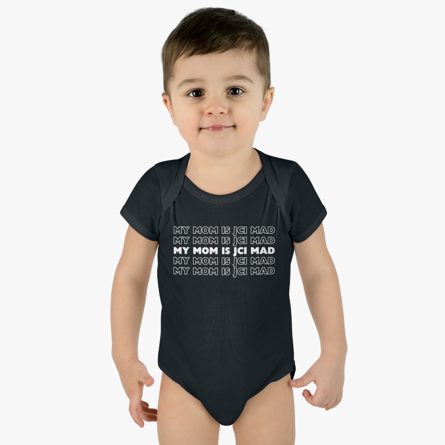 Infant Baby Rib Bodysuit (M-Black)