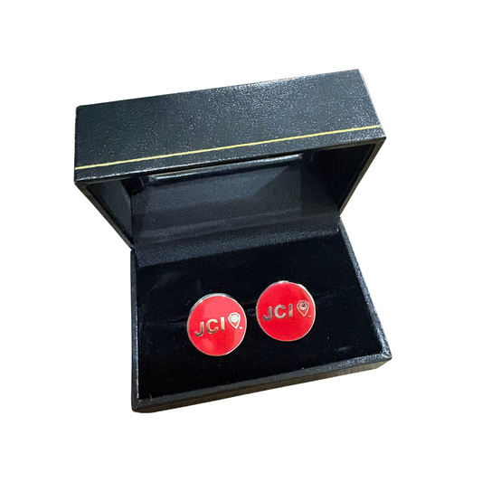 Round Red Cufflinks - SALE