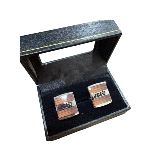 Wood & Silver Cufflinks - SALE